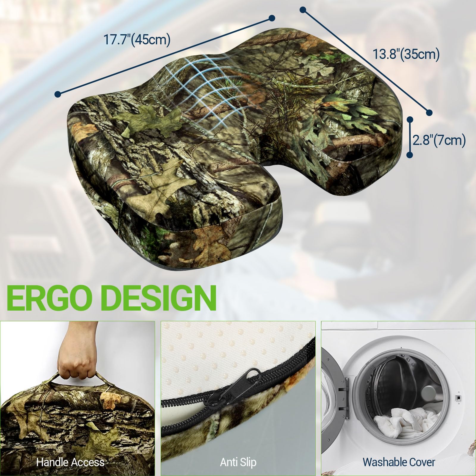 Season Guard Tailbone Pain Relief Office Chair Seat Cushion Memory Foam Gel Seat Cushion for Sciatica Pain Relief — view 4