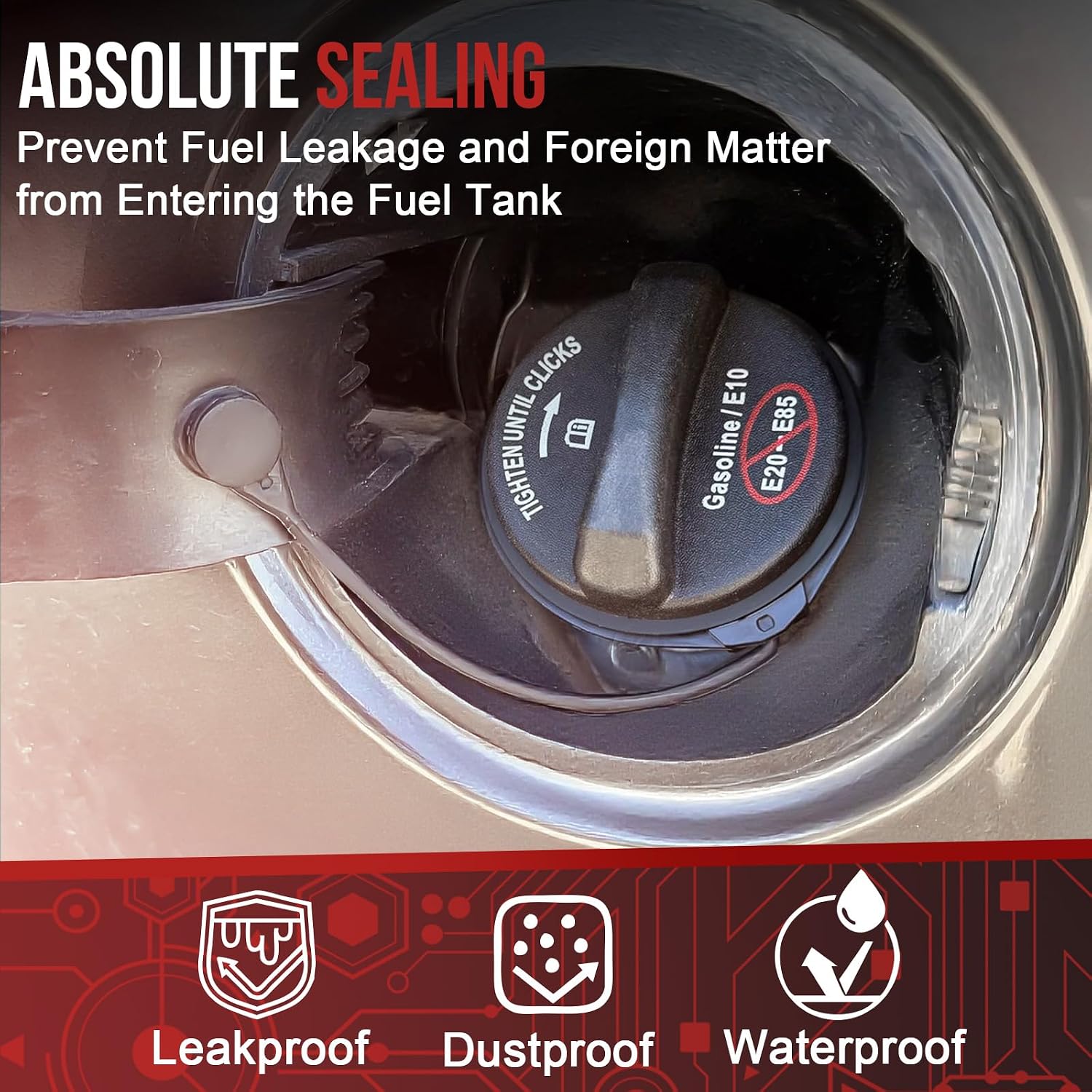Gas Cap Fuel Cap FC1079 for 2003-2021 Ford F150 F250 F350 F450 F550 Focus Fusion Edge Ranger Taurus Lincoln Mark LT MKX MKZ Zephyr Town Car Mercury Mariner Milan Sable Monterey