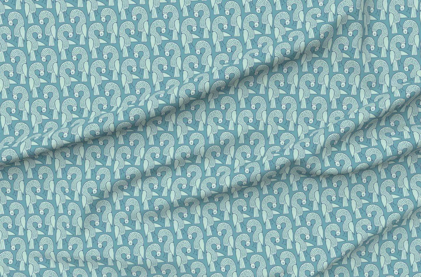 Spoonflower Fabric - Bird Boho Birds Goose Pigeon Printed on Petal Signature Cotton Fabric Fat Quarter - Sewing Quilting Apparel Crafts Decor