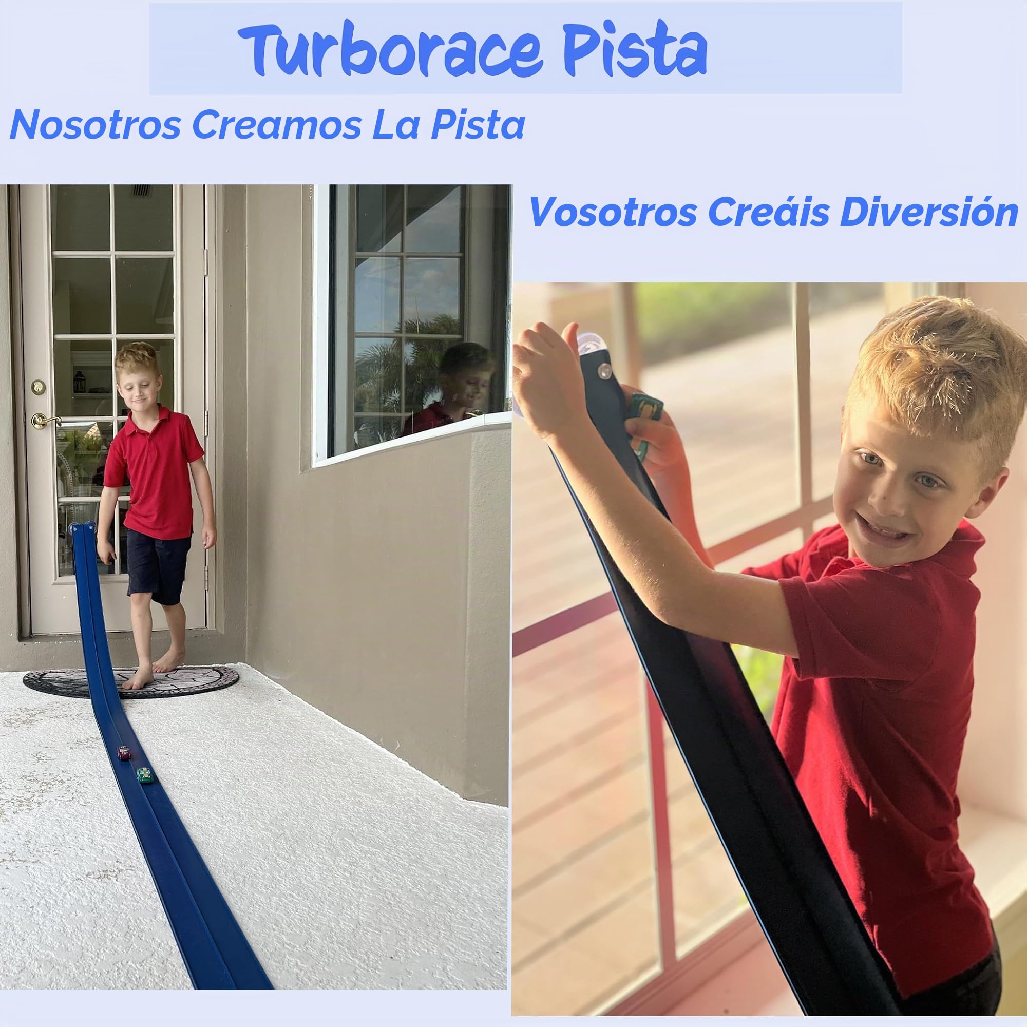 Juego niños Pista Coches TURBORACE - 4 M de Pista de Carreras - 4 carritos Juego de Aventura Idea Regalo niño 2 3 4 5 6 años para cumpleaños