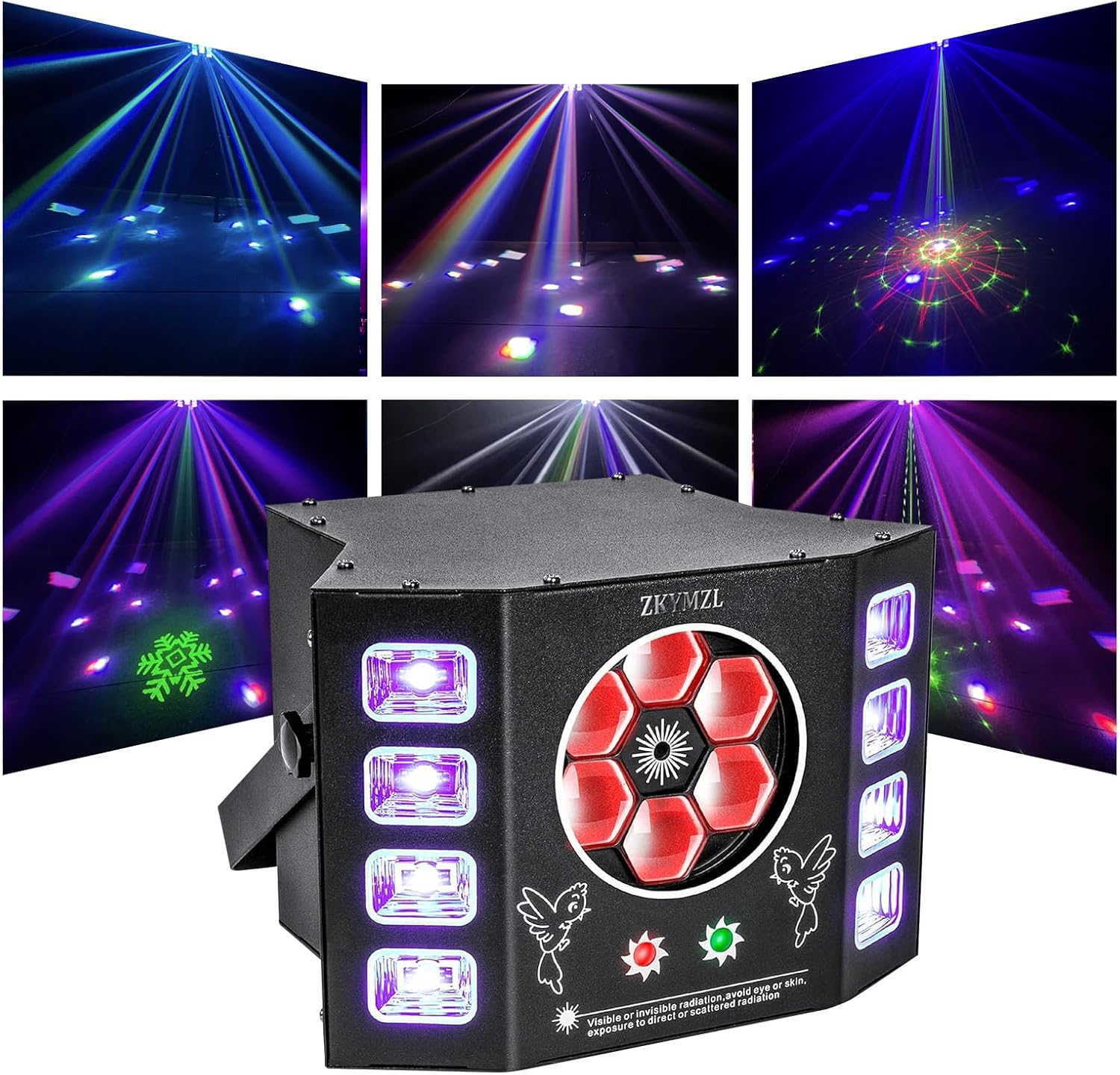UV Dj Lights 100W Bee Eye Strobe Stage Lighting Disco Light with Beam Pattern Strobe Effect, DMX Control for Stage Wedding Bar Karawa Church Disco Show Parties...