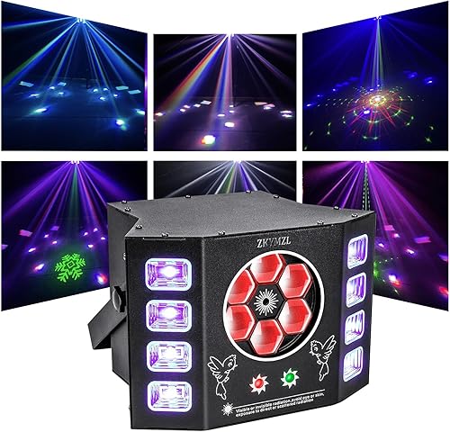 Miniatura 8 de 5 en 1 luz de DJ de la luz del disco con el estroboscópico del patrón del lavado del haz de mariposa y efecto 3535 LED, control remoto y DMX para la