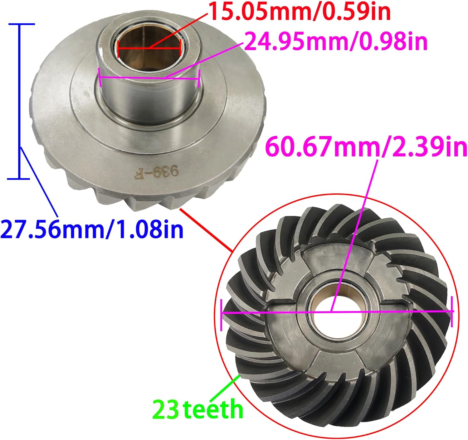 Outboard Engine 57311-93901 Pinion & 57510-93902 Forward & 57521-93902 Reverse Gear Set for Suzuki 9.9HP 15HP DT9.9 DT15 DF9.9 DF15 Boat Motor