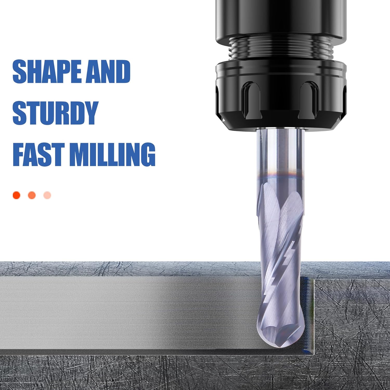 HUHAO 3/8 Inch Ball Nose Carbide End Mill,CNC Cutting Tools for Stainless Steel,Hardened Steels,High Temp Alloys,Medium Alloy Steels, 2 Flute,3/8" Shank