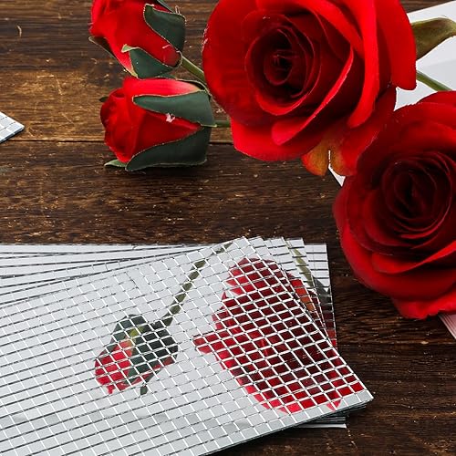 Miniatura 3 de 6000 azulejos de mosaico de espejos autoadhesivos, azulejos de mosaico de espejo de vidrio de 0.197 x 0.197 in, azulejos de mosaico de moda para