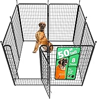 Vista 58 de FXW Rollick Unleashed corralito para perros en interiores, patio, campamento de casas rodantes, 40 pulgadas, 8 paneles para perros medianos y Blanco