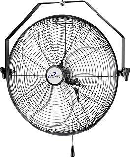 iLiving 20 Inch Wall Mount Fan, 4750 CFM High Velocity Metal Fan with 3 Speeds, Sealed Motor & 360° Tilt, Heavy Duty Wall/Ceiling Mount Fan for Garage, Warehouse, Barn, Greenhouse, Workshop