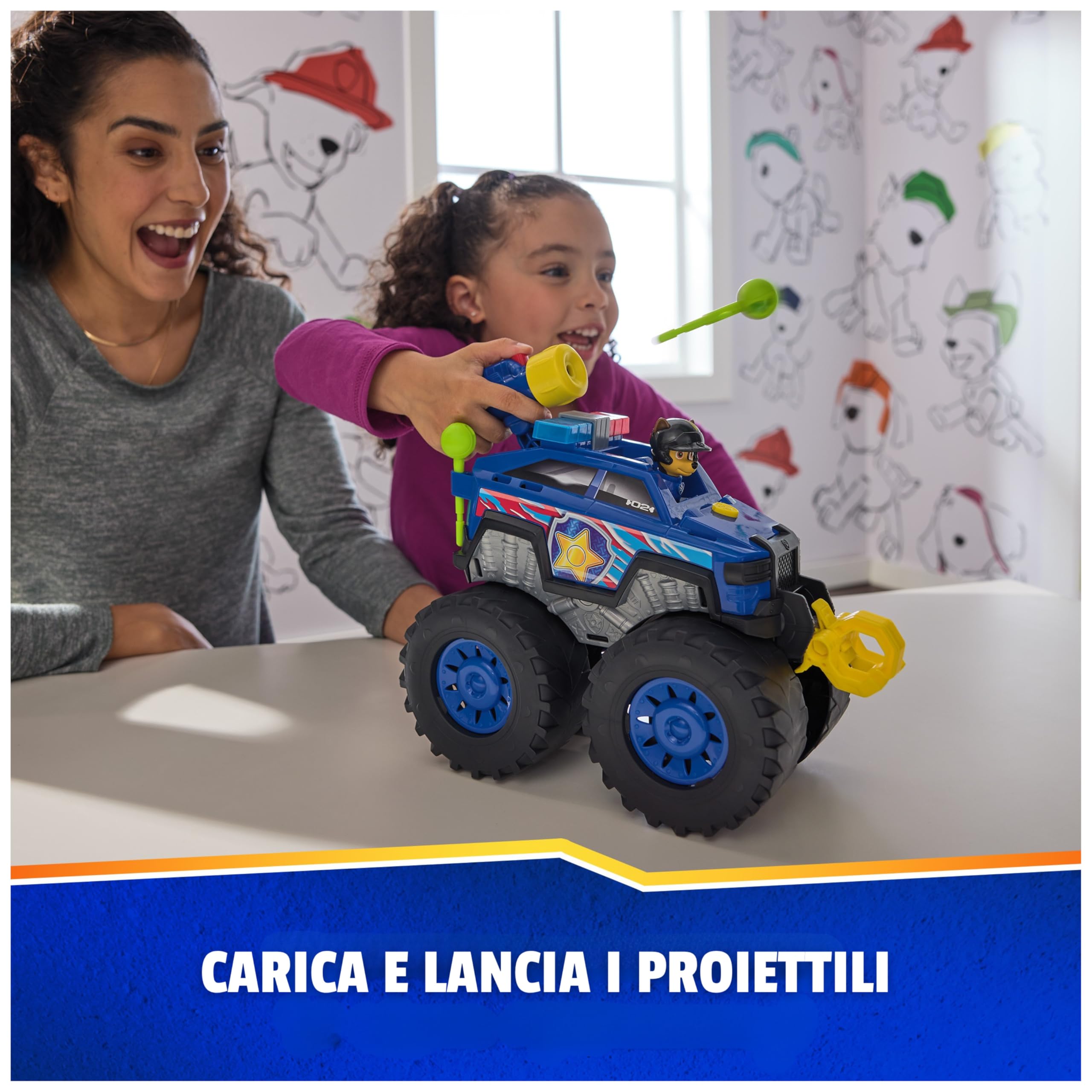 Paw Patrol: Rescue Wheels Chase Deluxe, Veicolo Giocattolo con Propulsore, Argano Motorizzato, Luci e Suoni, Giocattoli per Bambini e Bambine, 3+ Anni