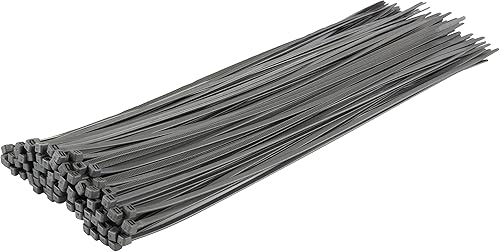Miniatura 141 de GTSE - Paquete de 100 bridas con cremallera de 20.3 cm, color plateado/gris, 8.06 kg de resistencia, bridas de nailon grises resistentes a los rayos