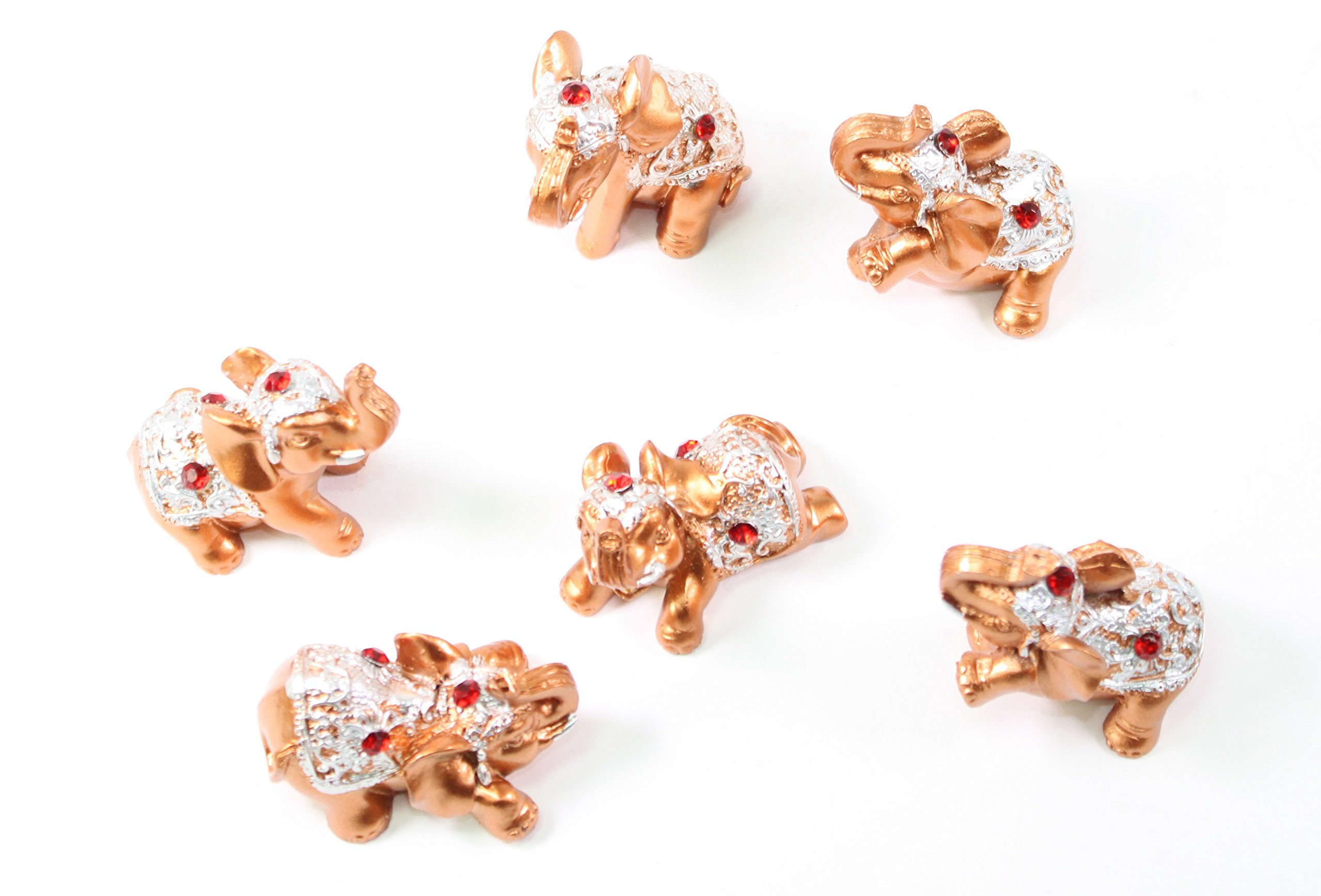 Amazon.co.jp: 6個セット ゴールドカラー 幸運の象の像 風水 置物