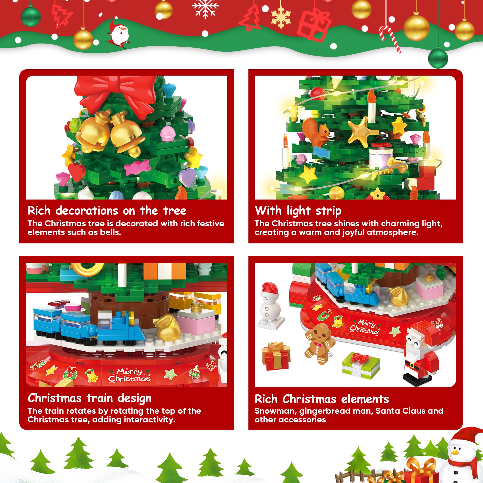 Calendario dell'Avvento con albero di Natale, colore: verde