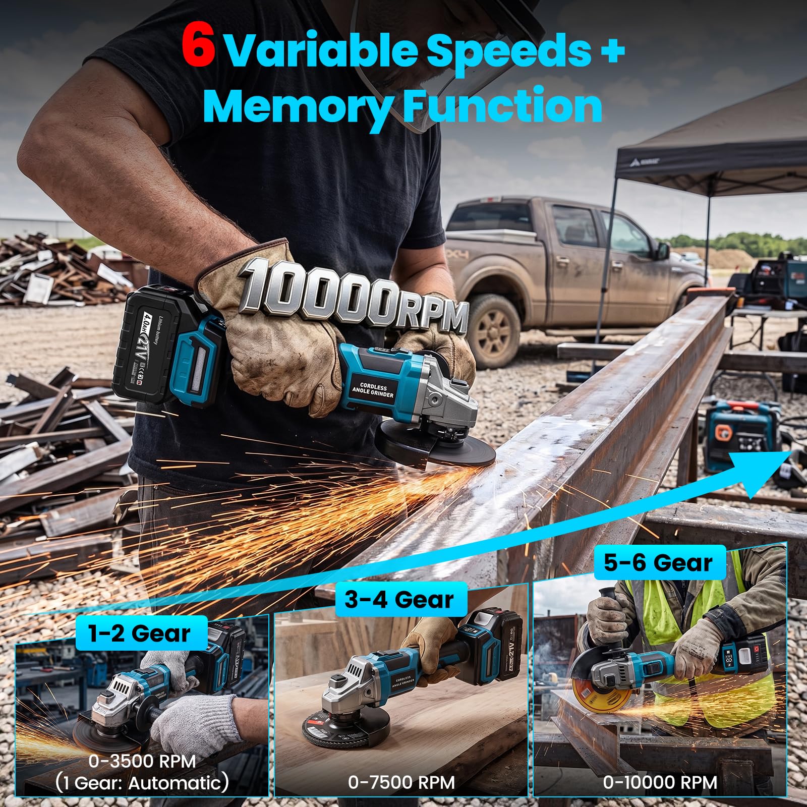 Meuleuse d'angle sans fil Brushless Compatible Makita 18V Batterie