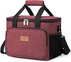 Lifewit Large Lunch Bag Insulated Lunch Box Soft Cooler Cooling Tote for Adult Men Women, Burgundy 24-Can 15L