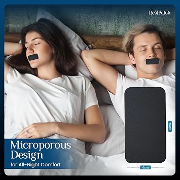 Mouth Tape - 40 Dermatologically Tested Mouth Tape for Sleeping - Effortless Gentle Removal - Snoring Aids for Men and Women - Rayon Free Black Sleep Tape Improves Breathing Reduce Snoring