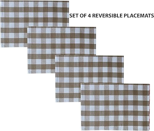 Miniatura 10 de Newbridge Buffalo Check - Manteles individuales de algodón rústico para interiores y exteriores, estilo cabaña, diseño de cuadros a cuadros,