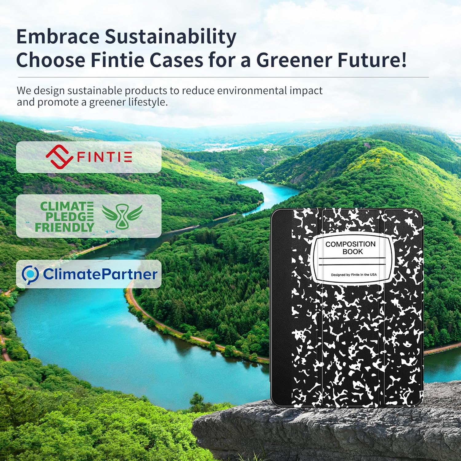 Fintie SlimShell Case for iPad Air 13-inch (M3) 2025, (M2) 2024 - [Built-in Pencil Holder] Soft TPU Protective Stand Back Cover with Auto Wake/Sleep, Composition Book - Image 2