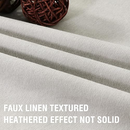 Miniatura 4 de H.VERSAILTEX Cortinas 100% de opacidad para dormitorio, con aislamiento térmico, cortinas texturizadas de lino con bloqueo de calor y luz completa,