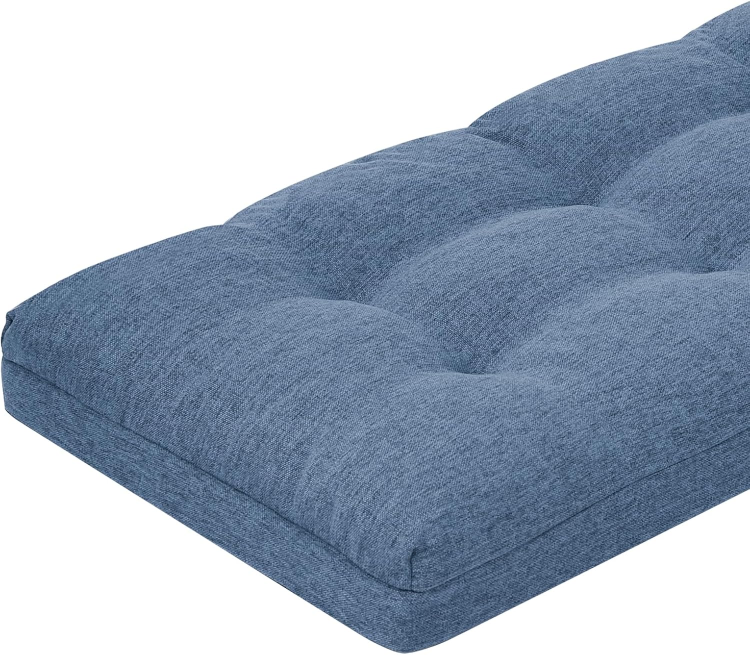 baibu 42 Inch Dual-Layer Patent Design Memory Foam Bench Cushion, Non-Slip Indoor Bench Cushion Standard Size Foam Pad with Machine Washable Cover (Blue, 42x16x3in)