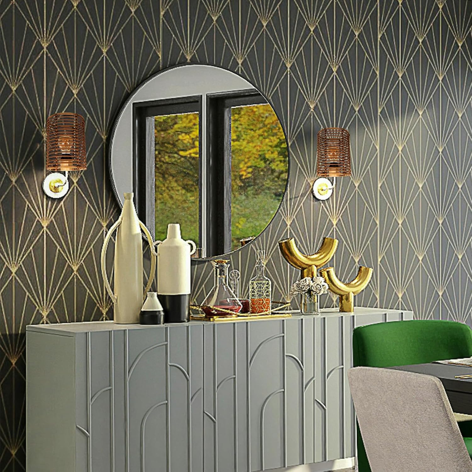 2 pack Small Lampshades for Table Lamp Shade Floor Lamp Shade,woven rattan boho Bamboo Lampshades 5.5"x5.5"x7.9",Dark brown