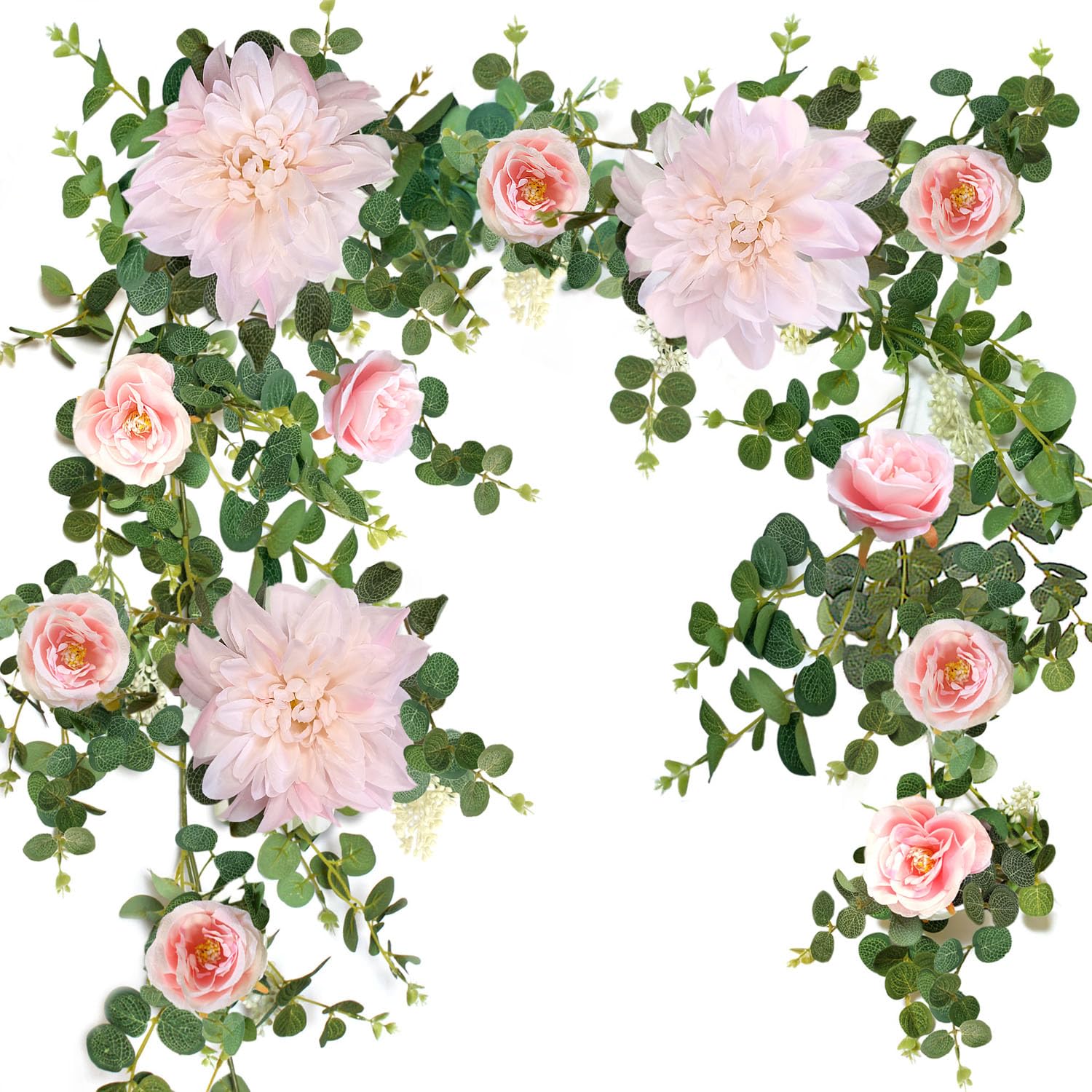 Ghirlanda di Eucalipto, Ghirlanda di Fiori, Arco di Fiori, 180cm, Ghirlanda di Eucalipto Artificiale, per Matrimoni, Decorazione per la Casa (Rosa)