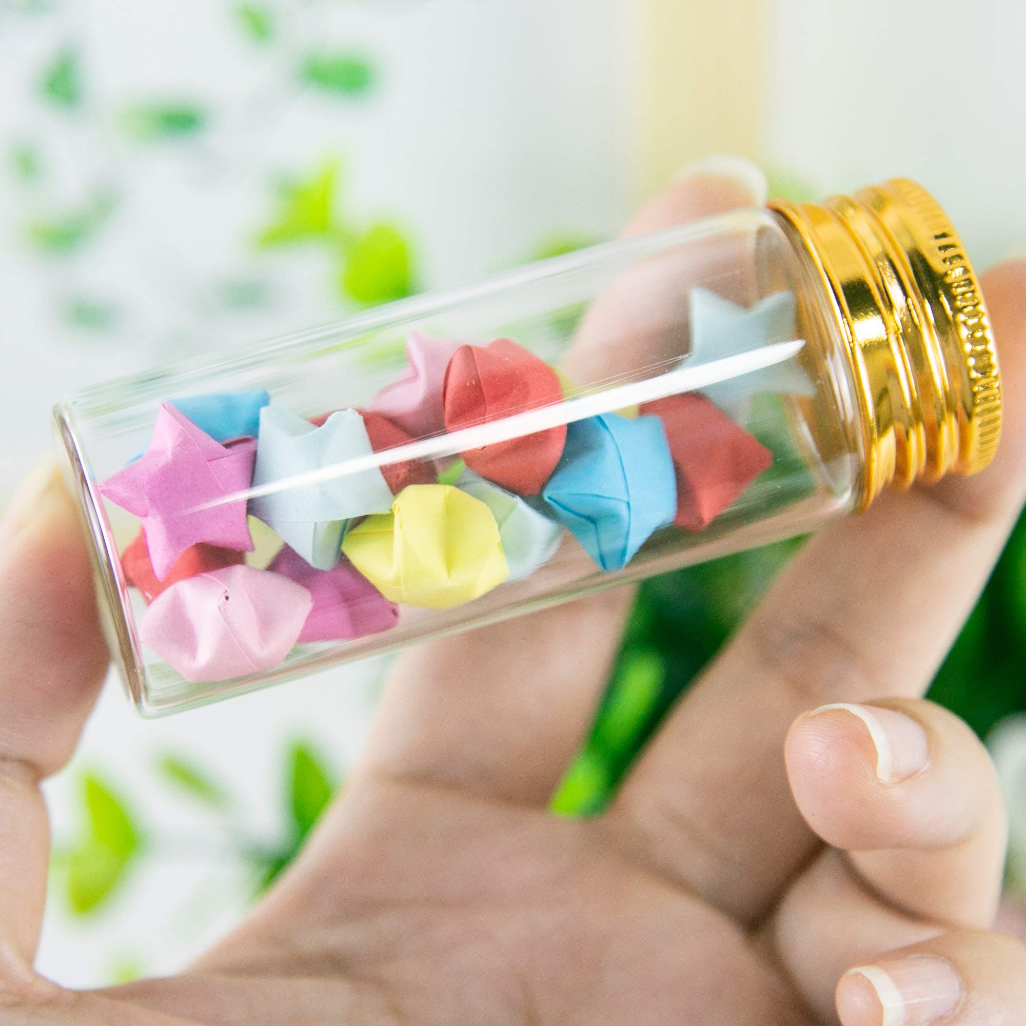 12 Botellas De Vidrio 40ml Con Tapas Doradas - Frascos Para Manualidades, Cosmética Y Decoración