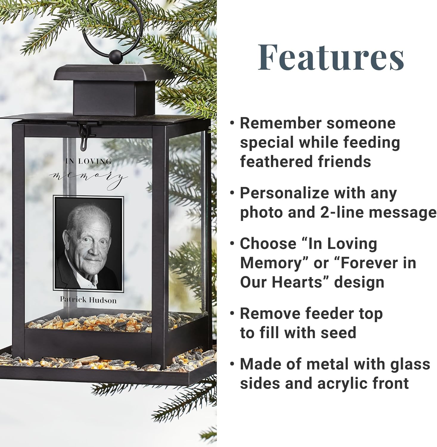 Let's Make Memories Personalized Bird Feeder - Sympathy for Loss of Loved One Mother Father - Memorial - Condolences - Fill with Seed - Forever in Our Hearts