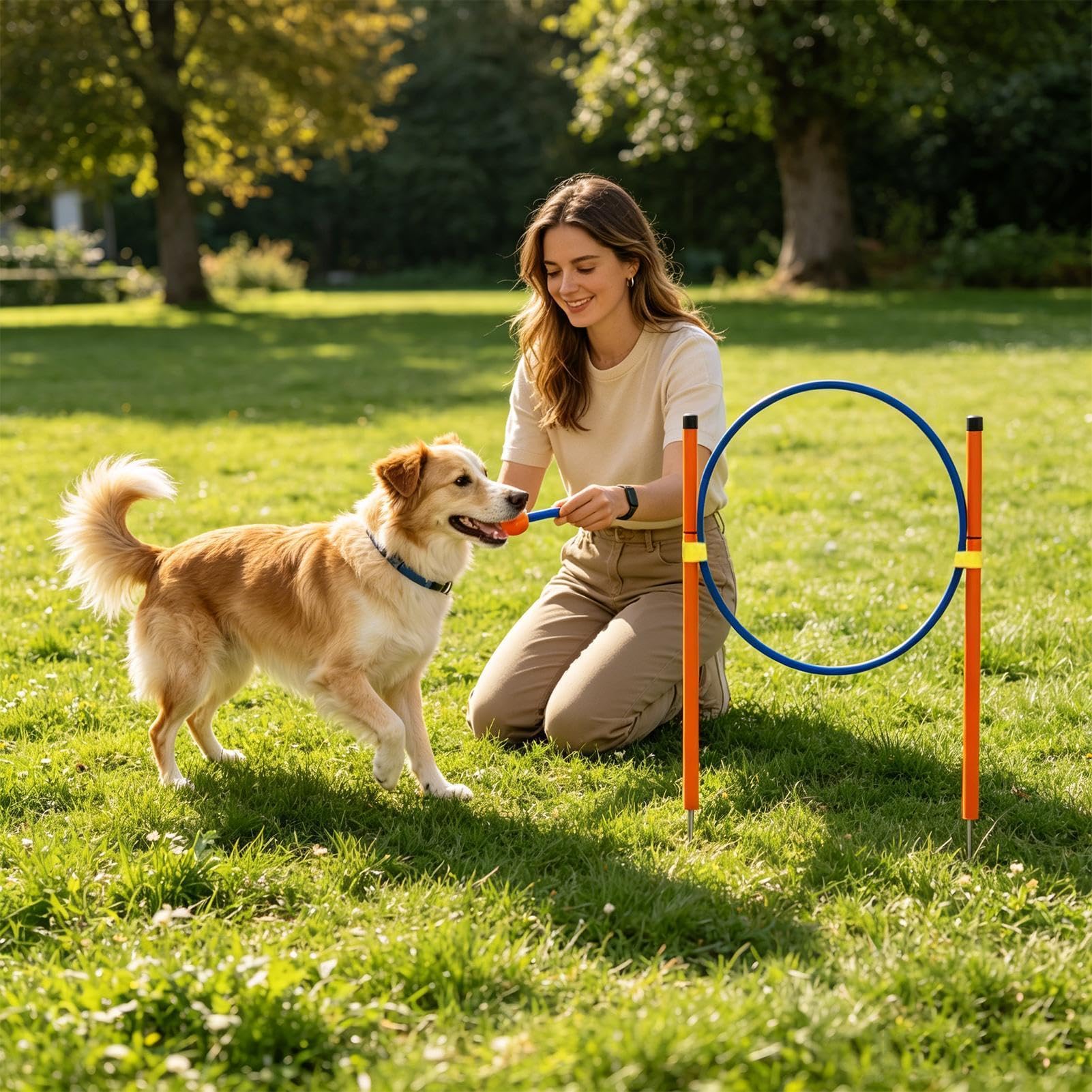Curso de agilidad canina juego con ejercicio con | equipo lúdico para perros en el jardín para Jardín, Parque, Playa, Zona Recreo, Campo, Competición, Recreación al