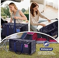 Vista 9 de 6 Pack Extra Large Heavy Duty Moving Bags with Reinforced Zipper & Wide Handles, Moisture-Resistant Storage Bins Packing Cubes for Clothes, College