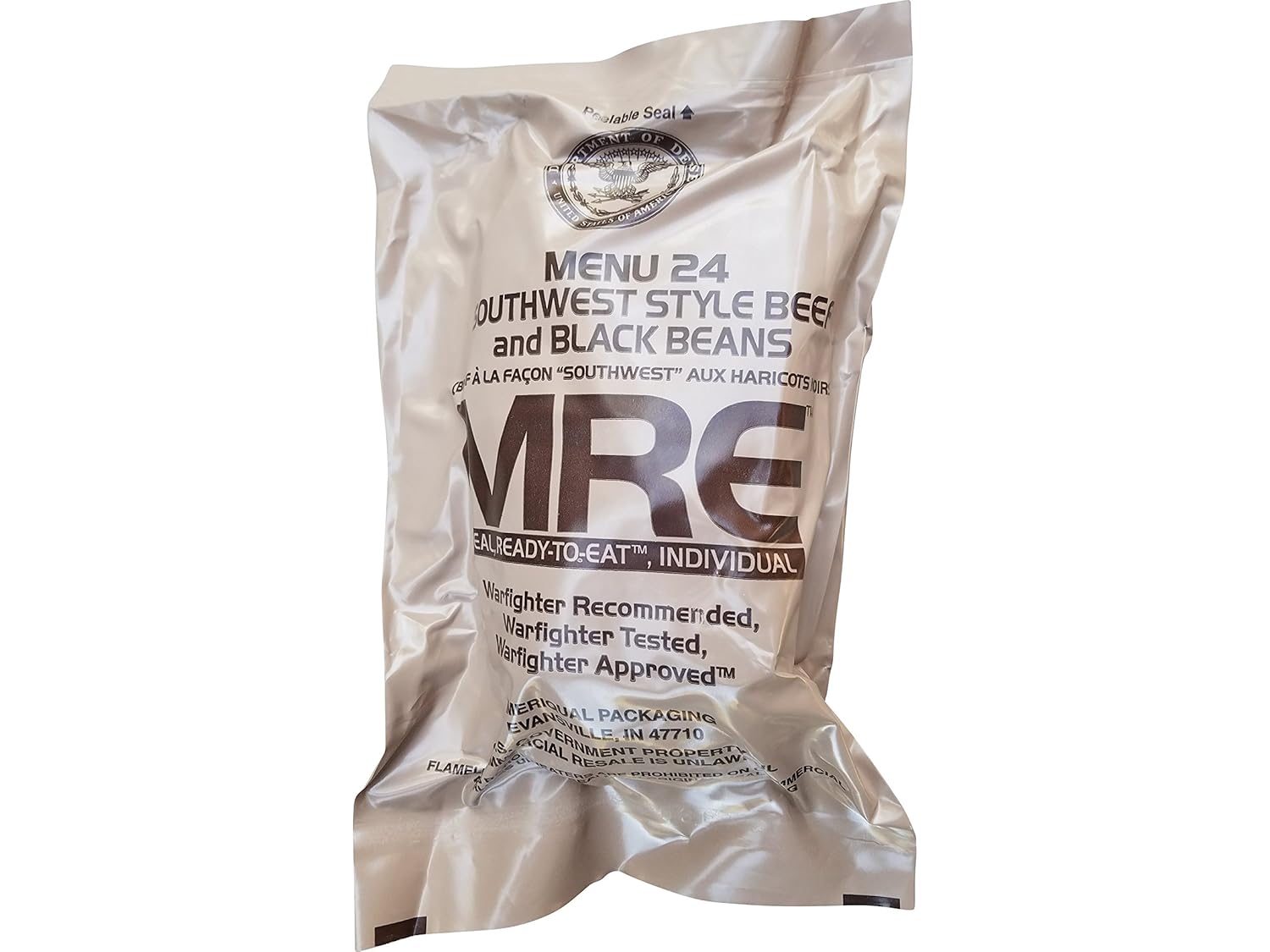 Ultimate 2018 US Military MRE Complete Meal Inspection Date January 2018 or Newer (SW Beef & Beans)