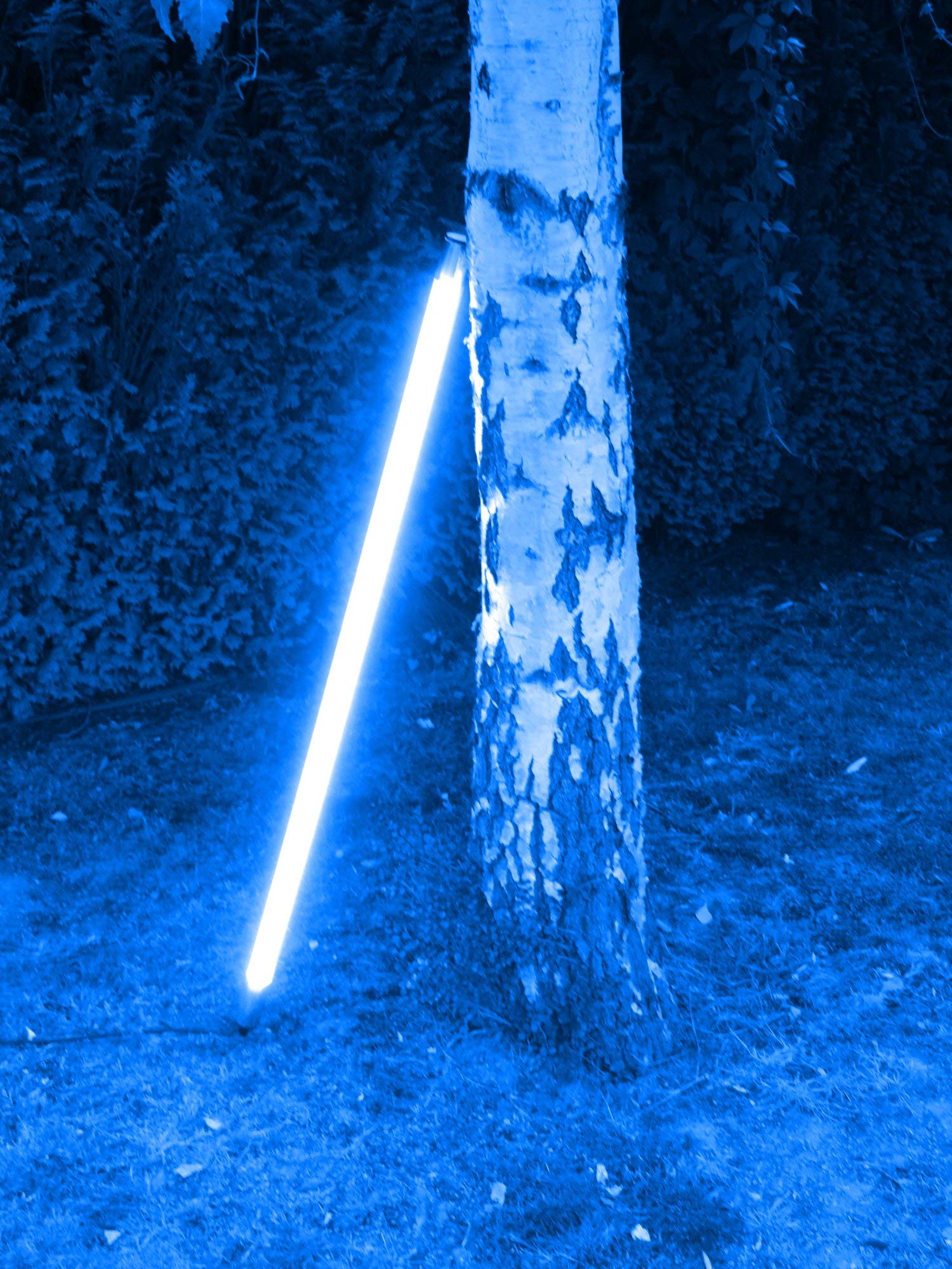 Led Leuchtstab IP44 KS mit Blendschutz 60cm blau für Außen, Gartenbeluchtung mit Led 3m Anschlußkabel 230 Volt