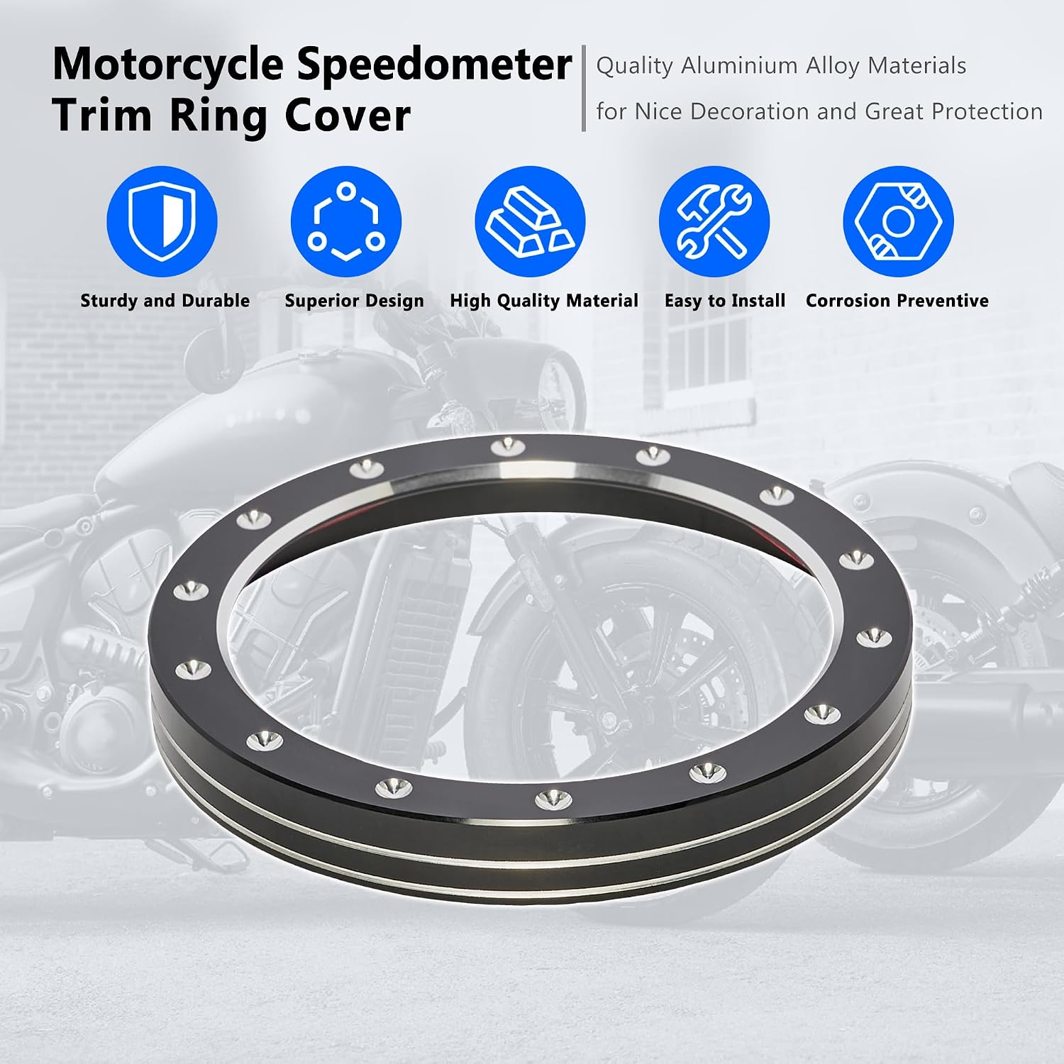 Speedometer Trim Ring Cover Motorcycle Instrument Gauge Bezel Tachometer Cover for Indian Scout 2015-2024,Scout Bobber 2018-2024 2025 2026 Models Accessories(Spot Style)