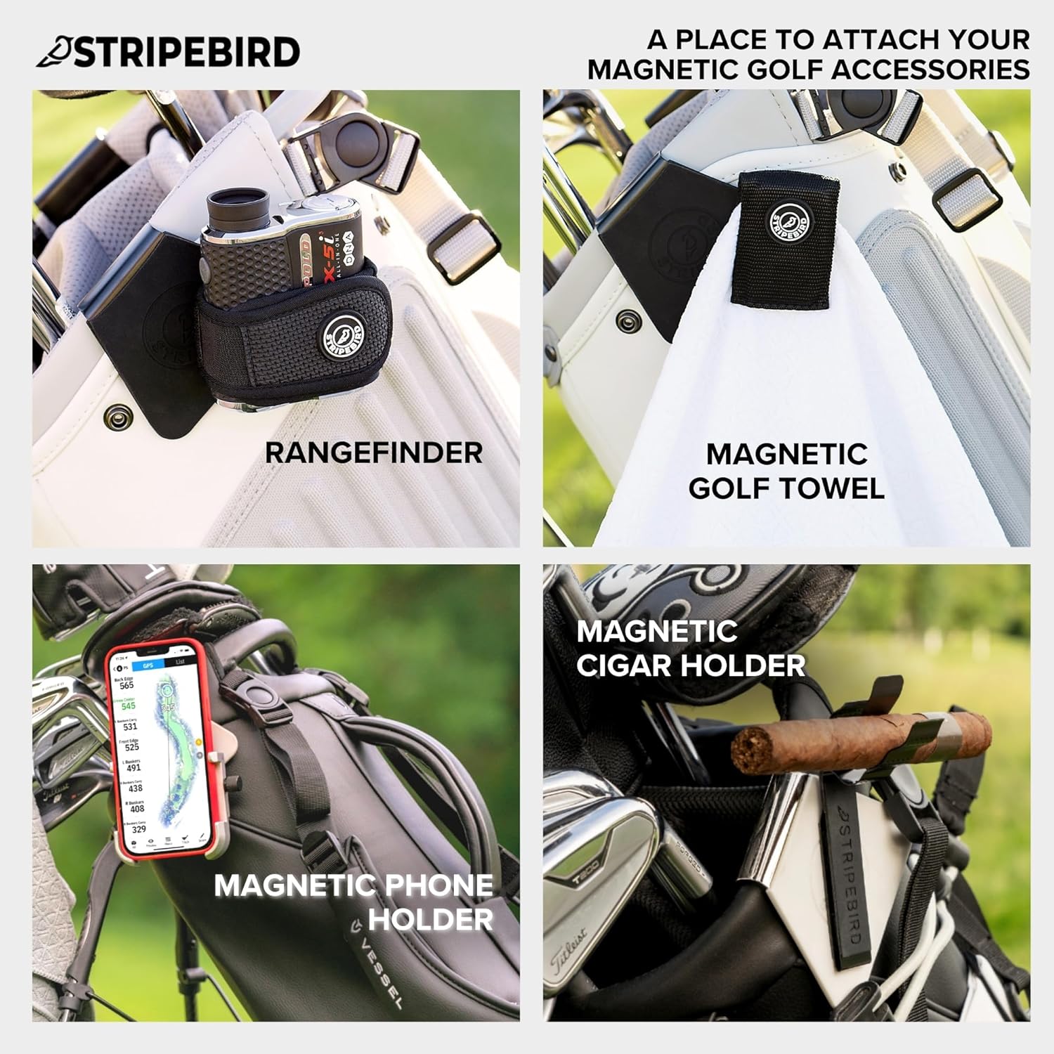 Stripebird - Steel Hub for Golf Magnet Accessories - Metal Attachment for Golf Bag Magnet Products - Easily Access Magnetic Golf Accessories from Your Golf Bag