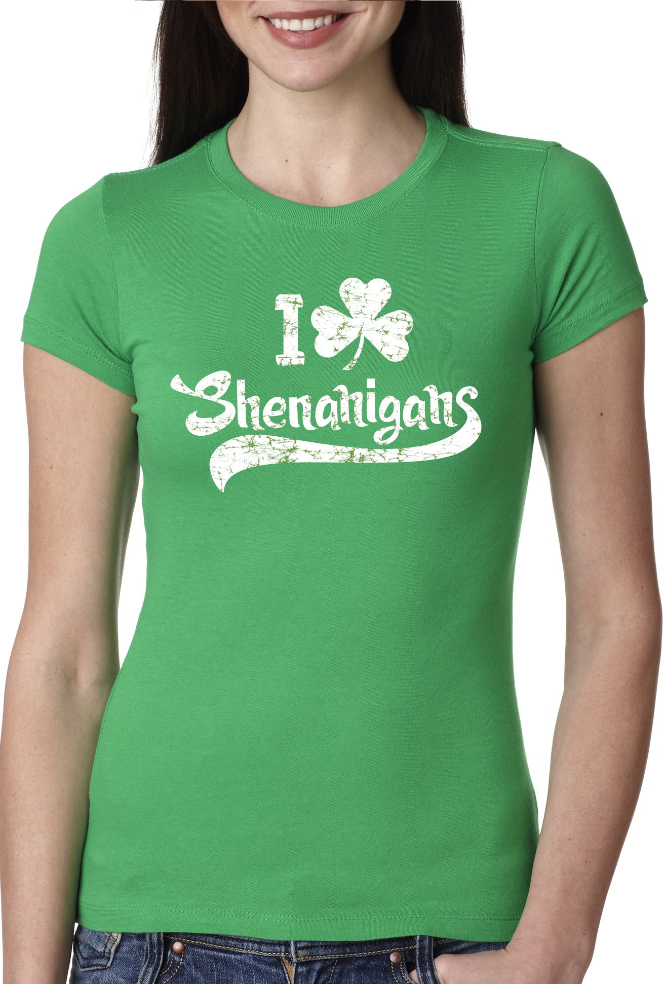 Womens I Clover Shenanigans T Shirt Funny Irish Clover St Saint Patricks Day Tee