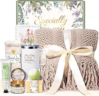 Valentines Day Gifts for Her Mom Wife, Birthday Gifts for Women Spa Care Package, Get Well Soon Gift Baskets Thinking of You Sympathy Gift Box for Friend, Sister, Wife (Khaki)