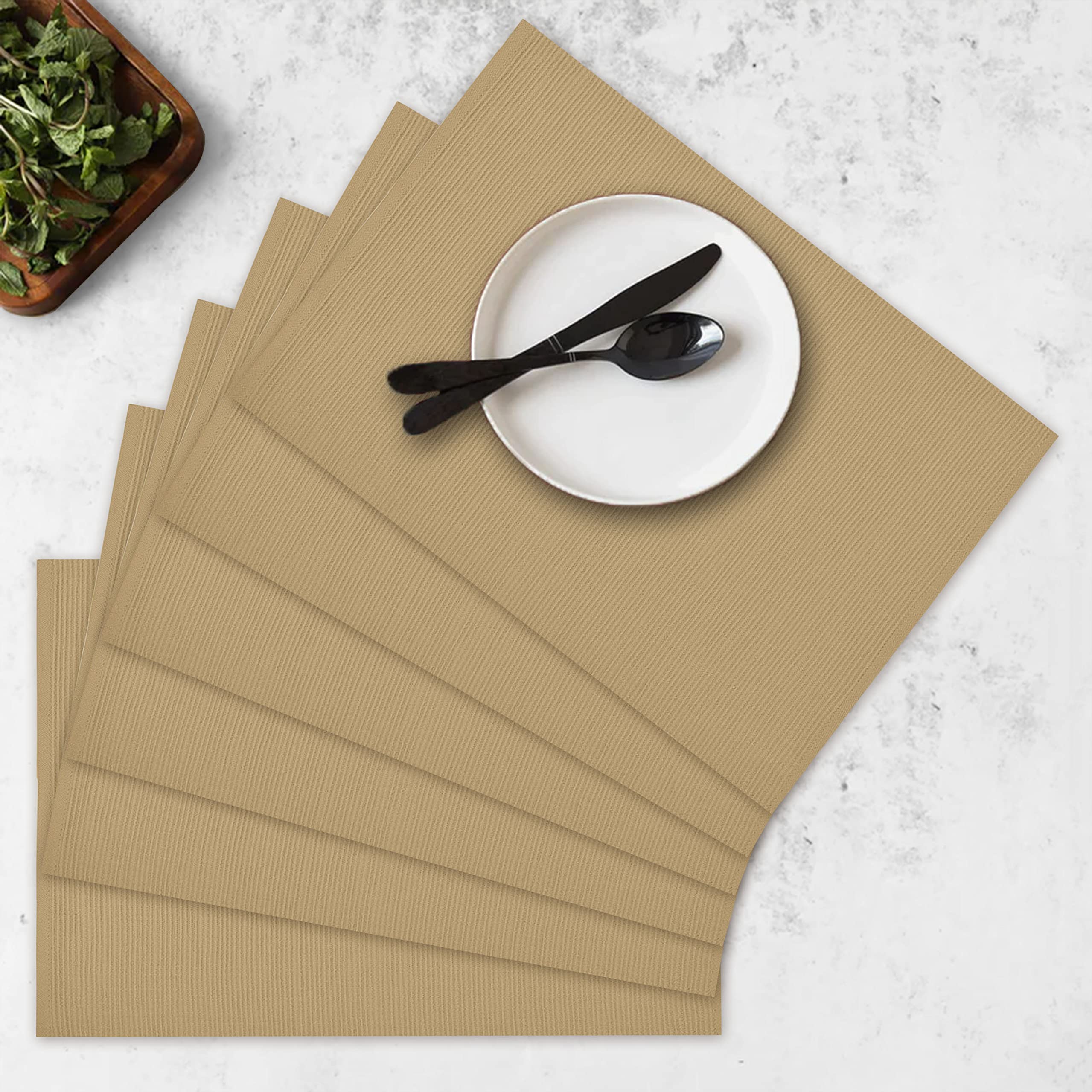 Orange Cotton Placemats - Set of 6 -5