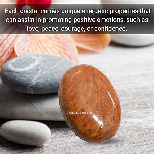 Miniatura 6 de Piedra de palma de piedra lunar de durazno, piedra de preocupación para masaje caliente para equilibrio natural de chakras, curación de reiki y