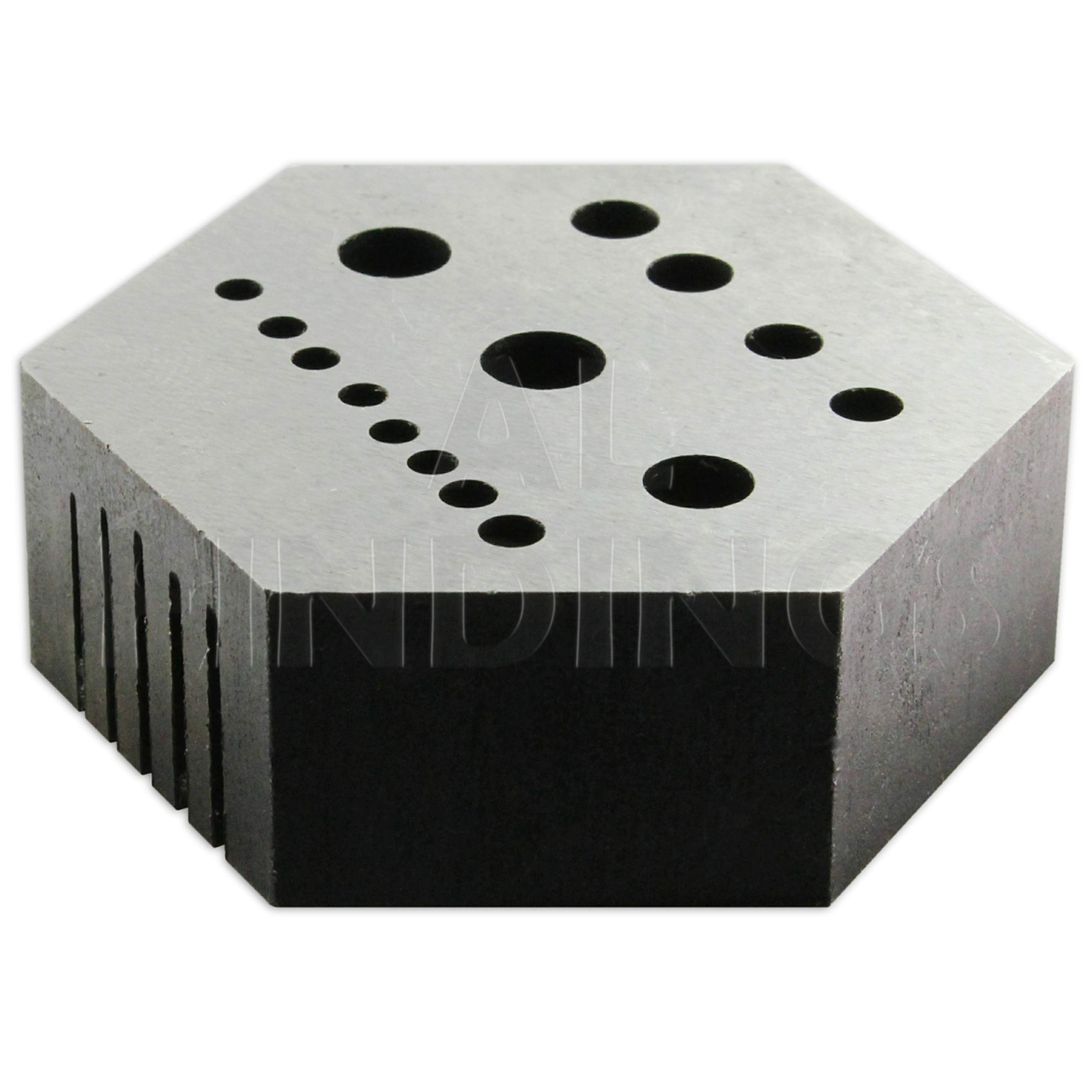Jewellers Tools Grey Hexagonal Staking Anvil 15 Holes & 5 Serrations Watch Tool Riveting