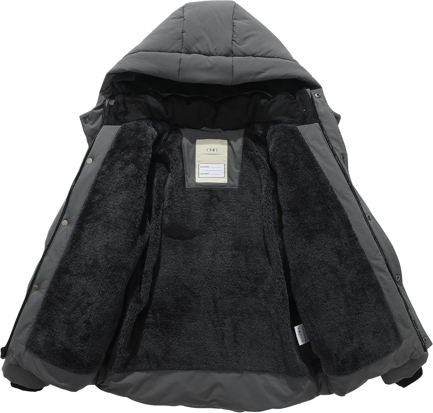 Kids Boy's Waterproof Puffer Cotton Jacket Warm Fleece Lined Down Coat Thick Hooded Winter Coat - Image 3