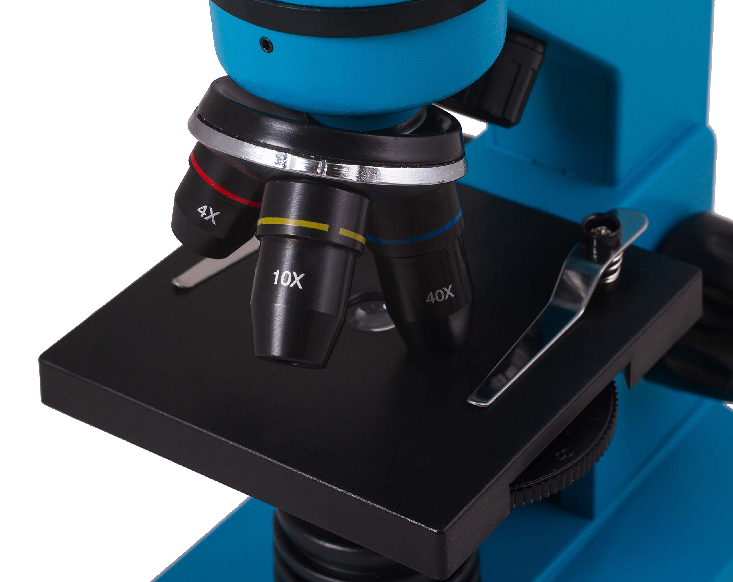 Levenhuk Rainbow 2L Azure Kids Home Lab STEM Kit with 400x Portable Biological Microscope, Full-Colour Illustrated Experiment Guide, Prepared Samples and Scientific Tools, Blue (en)