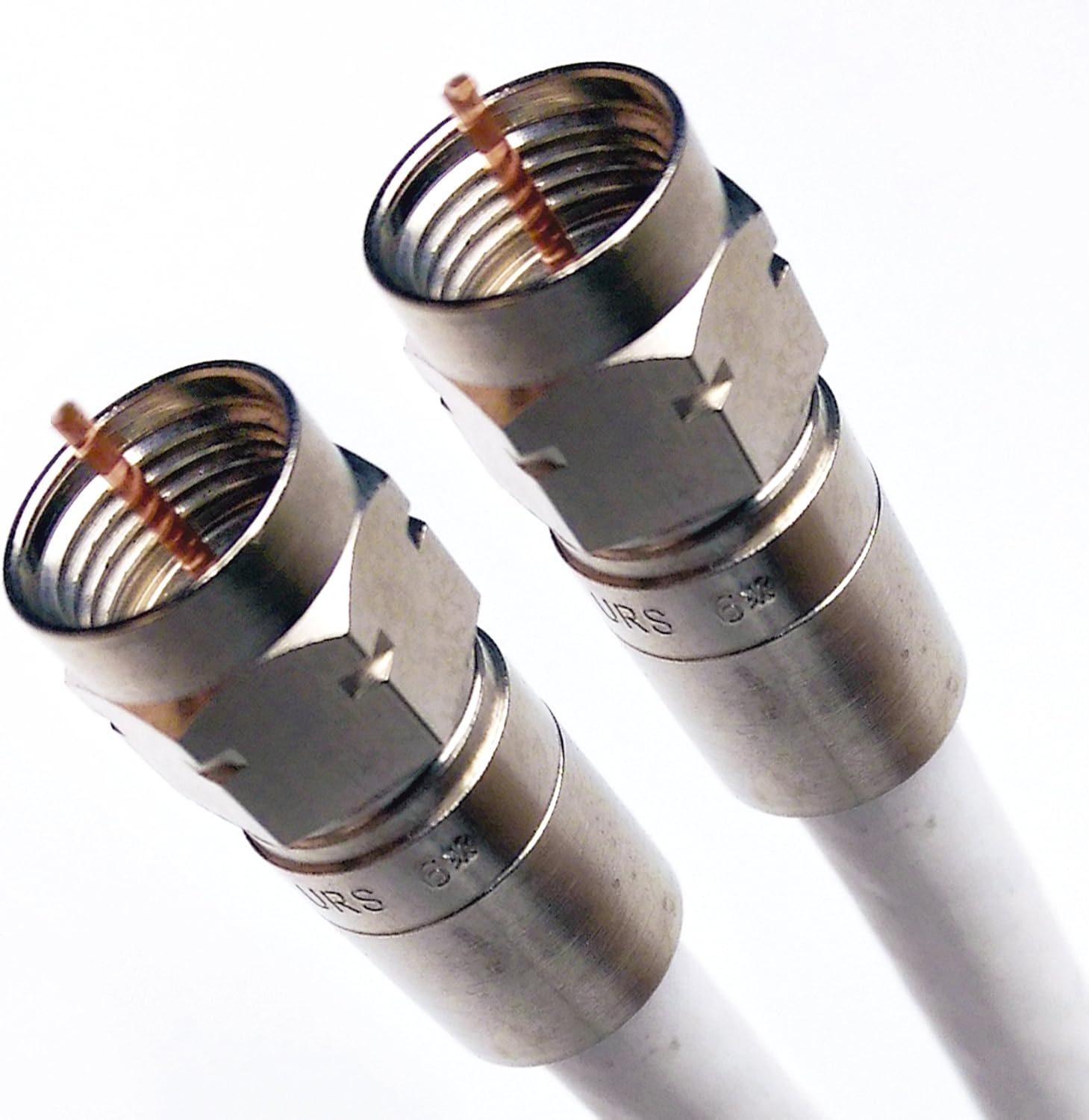 PHAT SATELLITE INTL 100 feet Quad Shield Solid Copper RG6 Coaxial Cable 3GHz CL2 UV Reisitant Jacket Indoor Outdoor Satellite Coax 18AWG 75 Ohm Anti-Rust Nickel Compression Connectors Assembled in USA
