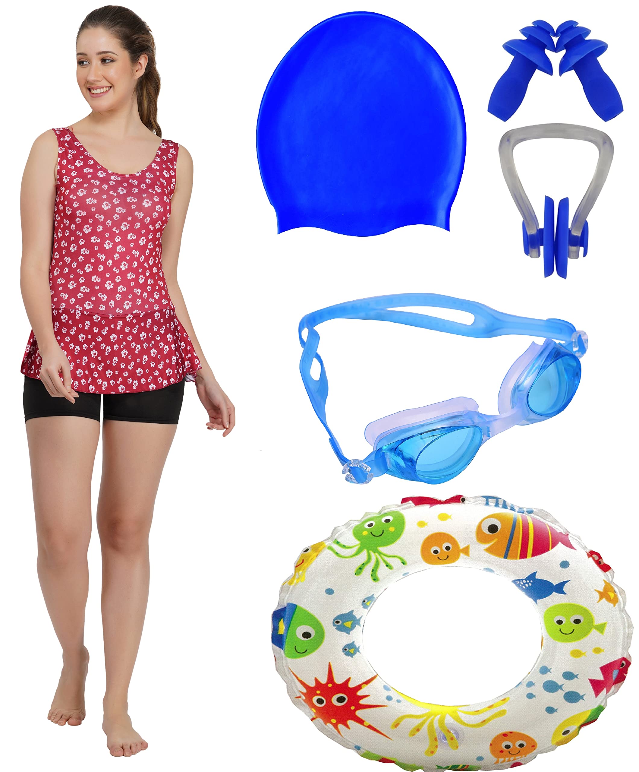 JMT Wear Girls Swimming Kit with Swimming Costume Swimming Goggles Swim Ring Swimming Cap Ear Plug and Nose Plug 4-5 years (B09WDJVNYC) Amazon Price History, Amazon Price Tracker