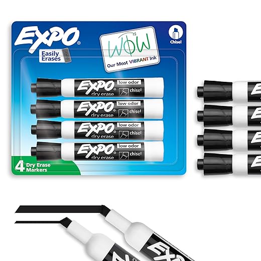 Low-Odor Chisel Tip Dry Erase Markers