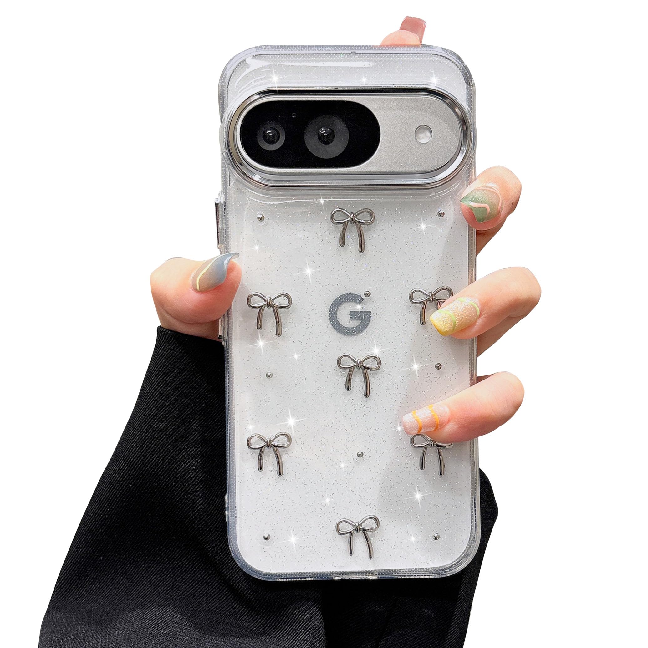 Idée cadeau coque Google Pixel 10 Pro design nœud mignon et brillant - 8