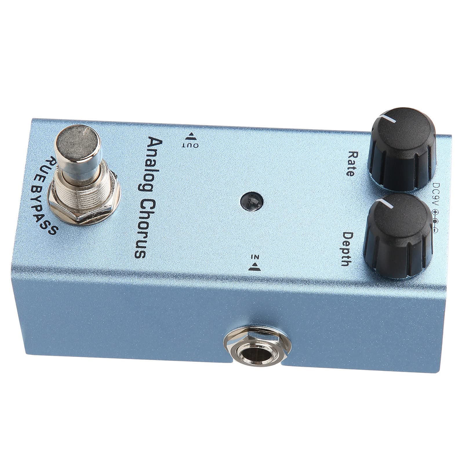 Alomejor Pedał Efektów Gitarowych, Metalowy Analogowy Efekt Chorus z Pokrętłami Depth Rate True Bypass do Nagrywania i Występów (Chór analogowy ZP-07)