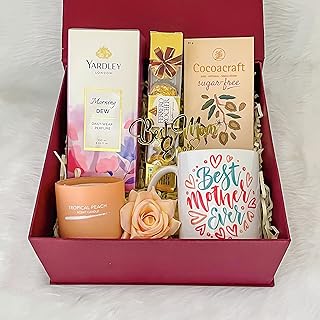 Angroos mothers day gift for mom with centered candle | Yardley 100ml | Ferrero Rocher 4 pieces | Cocoacraft sugar-free ch...
