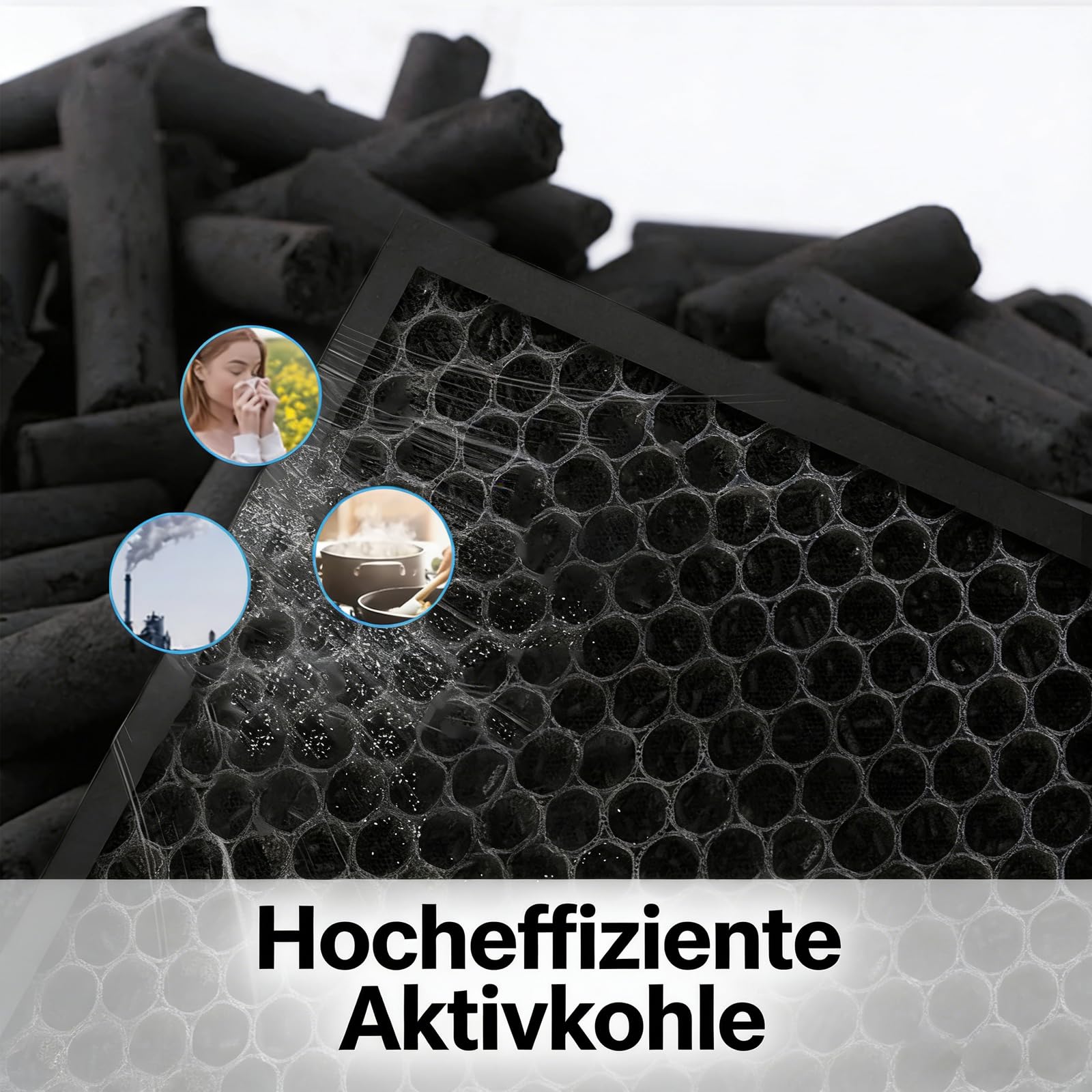 KJ01 filtr zamienny do oczyszczacza powietrza Dhyala KJ01 – 2 sztuki H13 filtr HEPA z węglem aktywnym | trwały 3-6 miesięcy | na pyłki, sierść zwierząt, zapachy i alergeny