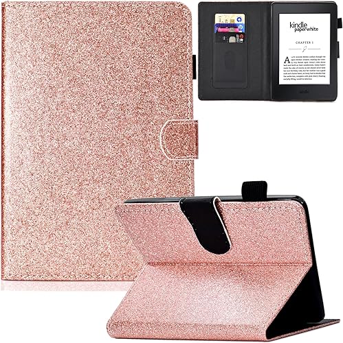 Miniatura 16 de Funda para Kindle Paperwhite, de piel sintética, con ranuras para tarjetas, con tapa de apagado y encendido automático para Amazon Kindle Paperwhite