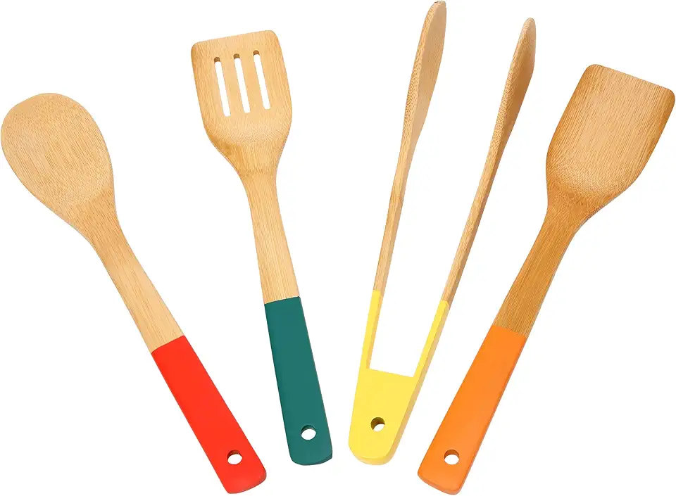 Cuisine asiatique maison 2026 : 50 indispensables wok, ramen, sushi School of Wok Lot de 4 outils en bambou SOW 12322034