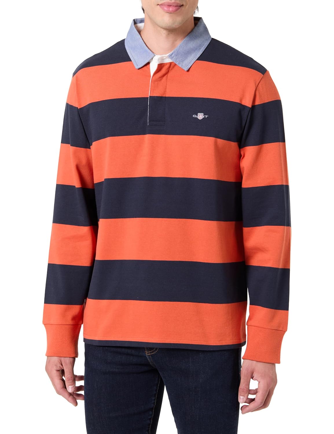 Gant Men's Reg Chambray Stripe Heavy Rugger T-Shirt (Pack of 1) – Bild 8