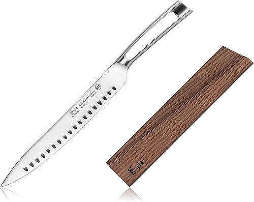 Cangshan TN1 Serie 1021844 Sueco 14C28N Juego de cuchillos de talla de acero forjado de 9 pulgadas y funda de madera